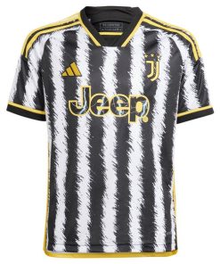 Alternative view of Du?an Vlahovi? Juventus adidas Youth 2023/24 Home Replica Jersey - Black