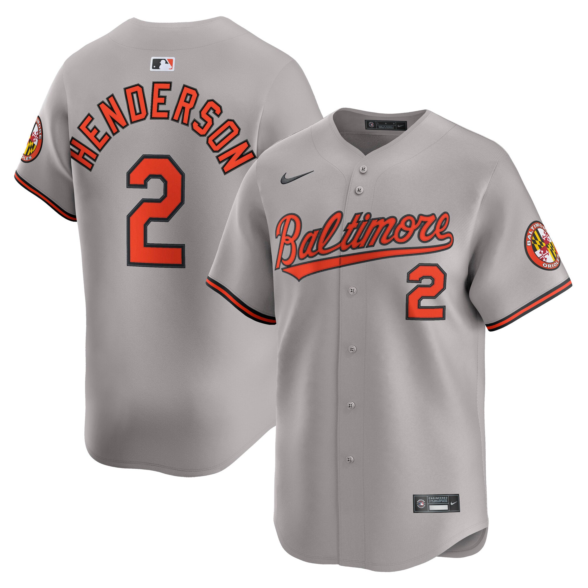 Gunnar Henderson Baltimore Orioles Nike Limited Player Jersey - White/Gray - Image 6
