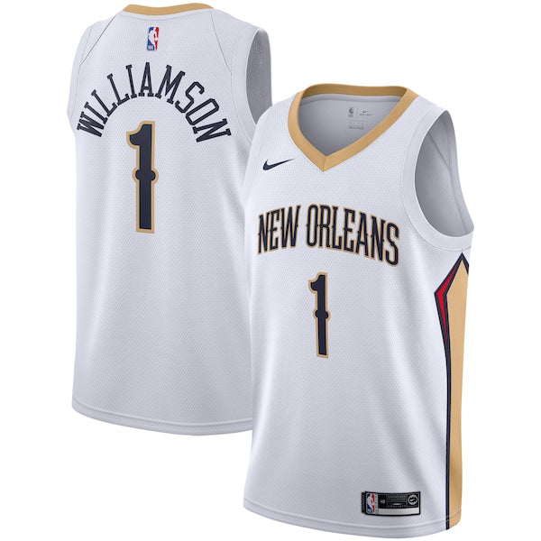 Zion Williamson New Orleans Pelicans Nike 2019/2020 Swingman Jersey - Association Edition - White/Navy - Image 2