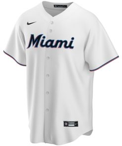 Alternative view of Miami Marlins Nike Home Replica Custom Jersey - White