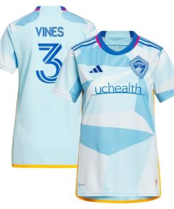 Alternative view of Sam Vines Colorado Rapids adidas Women's 2024 New Day Kit Replica Player Jersey - Light Blue/Burgundy