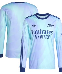 Arsenal adidas Originals 2024/25 Third Replica Long Sleeve Jersey - Aqua