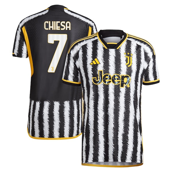 Federico Chiesa Juventus adidas 2023/24 Home Authentic Player Jersey - Black/White - Image 2