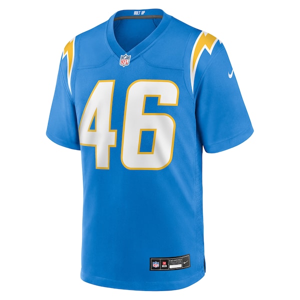 Nikko Reed Los Angeles Chargers Nike Team Game Jersey - Powder Blue - Image 2