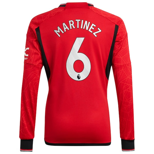 Lisandro Mart¨ªnez Manchester United adidas 2023/24 Home Replica Long Sleeve Player Jersey - Red - Image 3