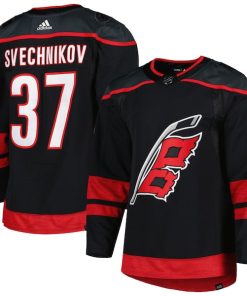 Alternative view of Andrei Svechnikov Carolina Hurricanes adidas Home Primegreen Authentic Player Jersey - Black/Red