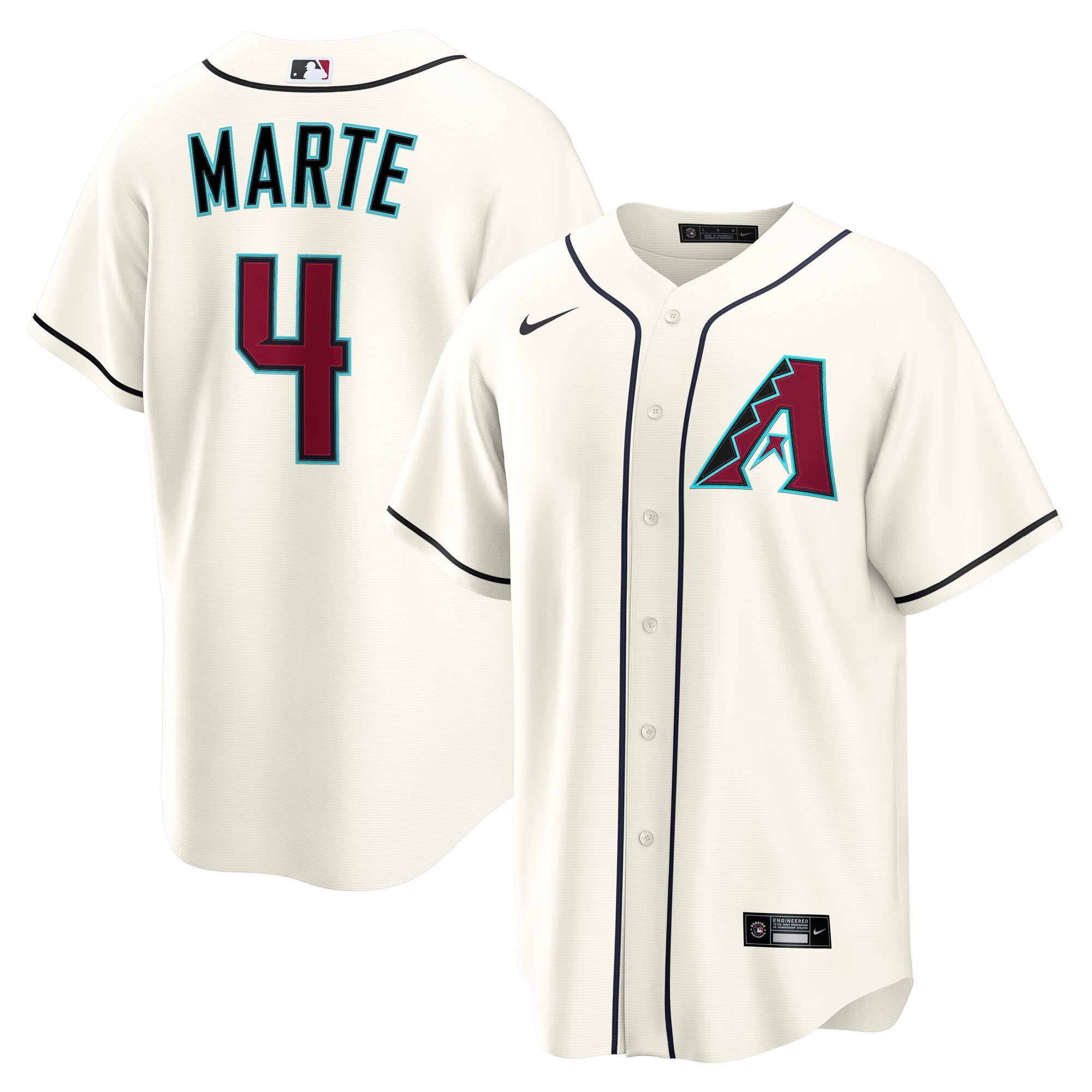 Ketel Marte Arizona Diamondbacks Nike Road Replica Jersey - Gray/Cream - Image 5