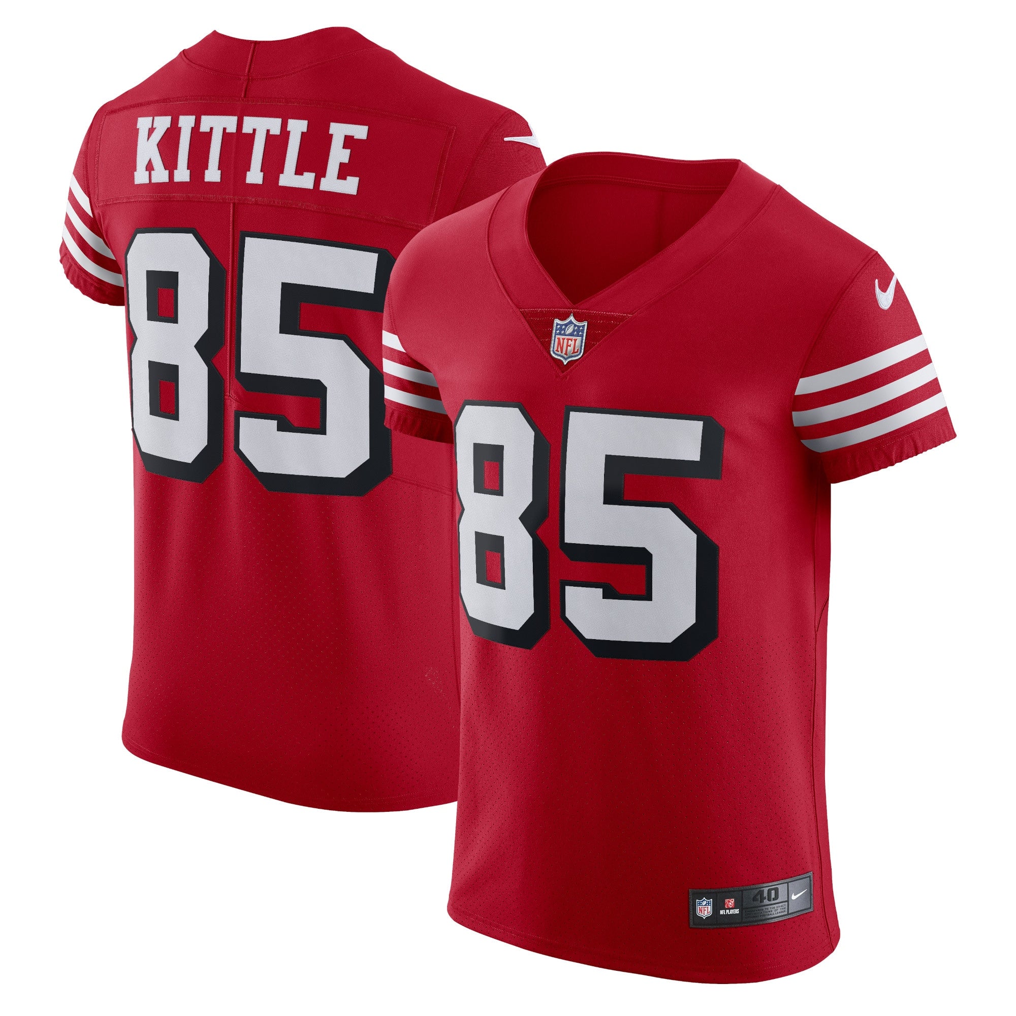 George Kittle San Francisco 49ers Nike Vapor Elite Jersey - Scarlet/Red/White - Image 7