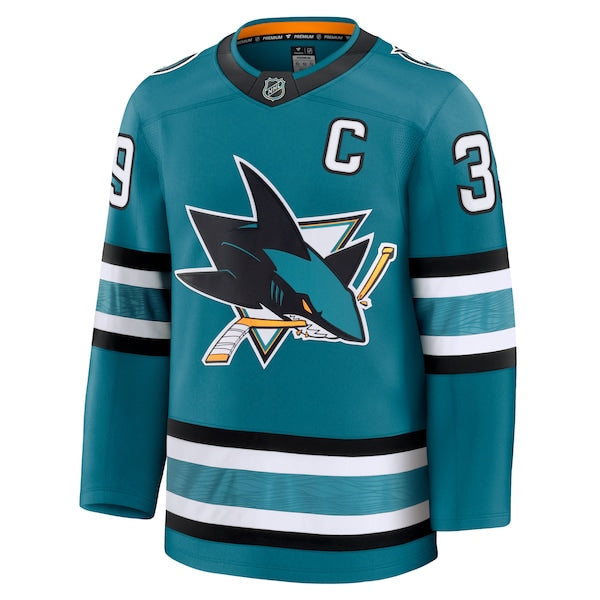 Logan Couture San Jose Sharks Home Premium Jersey - Teal/Black - Image 9