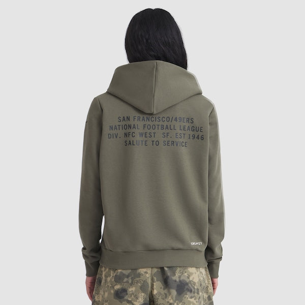 San Francisco 49ers Nike Women's 2025 Salute to Service Sideline Standard Issue Dri-FIT Hoodie - Olive - Image 2