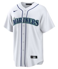 Alternative view of Men's Seattle Mariners Bryan Woo Nike White Home Replica Jersey