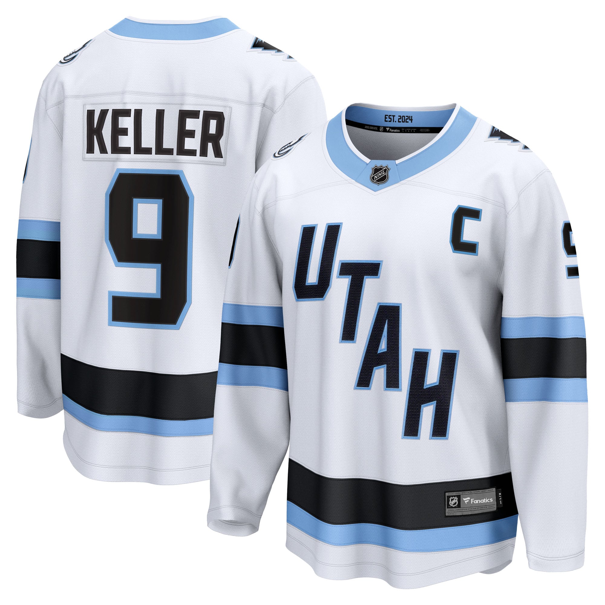 Clayton Keller Utah Mammoth Home Breakaway Player Jersey - Black/White - Image 6