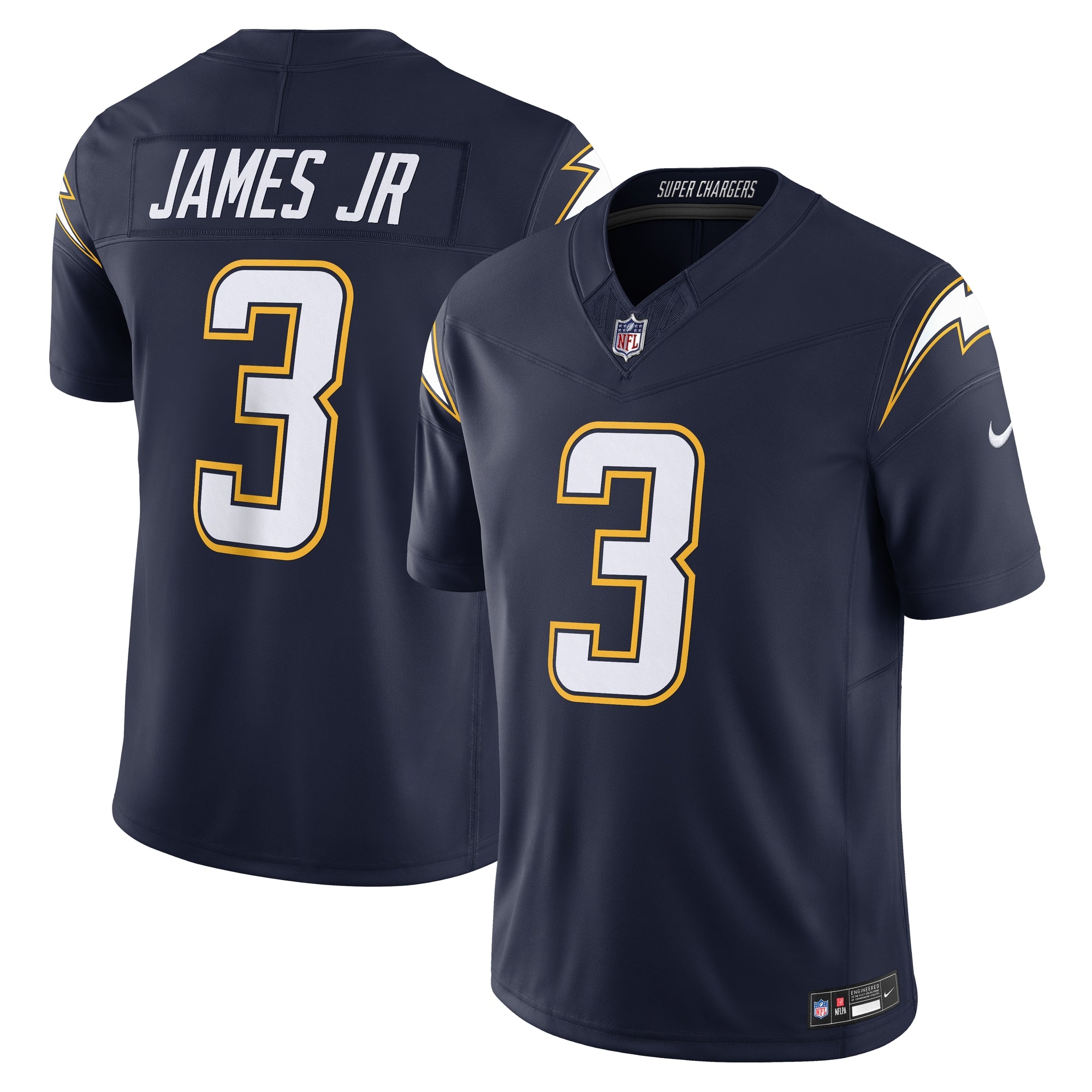 Derwin James Jr. Los Angeles Chargers Nike Alternate Charger Power Vapor F.U.S.E. Limited Jersey - Gold/Navy/White/Powder Blue - Image 8