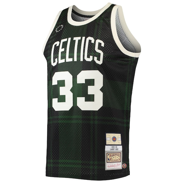 Larry Bird Boston Celtics 1985/86 Hardwood Classics Uninterrupted Swingman Jersey - Black - Image 2
