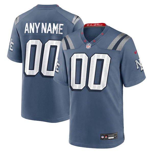 New England Patriots Nike 2025 Rivalries Collection Custom Game Jersey - Storm Blue/White/Navy/Red - Image 2