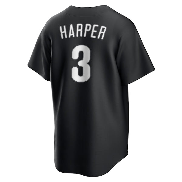 Bryce Harper Philadelphia Phillies Nike Lights Out Replica Player Jersey - Black - Image 2