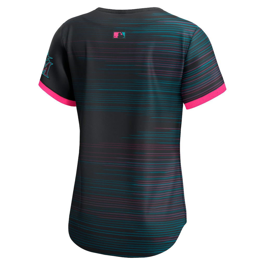 Miami Marlins Nike Women's 2025 City Connect Limited Jersey - Black - Image 3