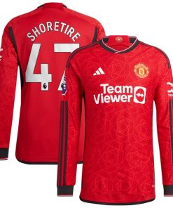 Shola Shoretire Manchester United adidas Long Sleeve Authentic Player Jersey?¨C Red