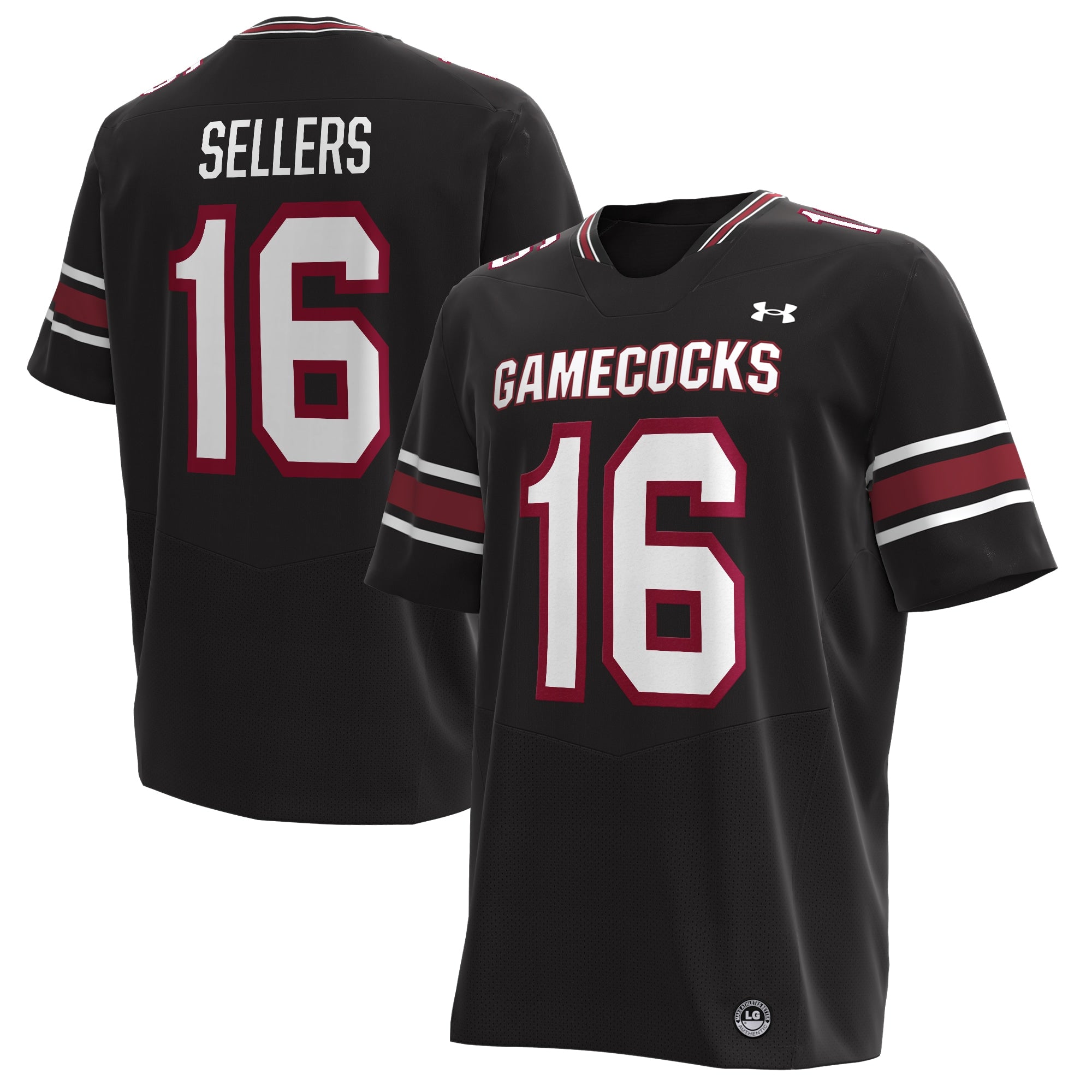 Men's Under Armour LaNorris Sellers South Carolina Gamecocks NIL Football Replica Player Jersey - Garnet/Black - Image 5