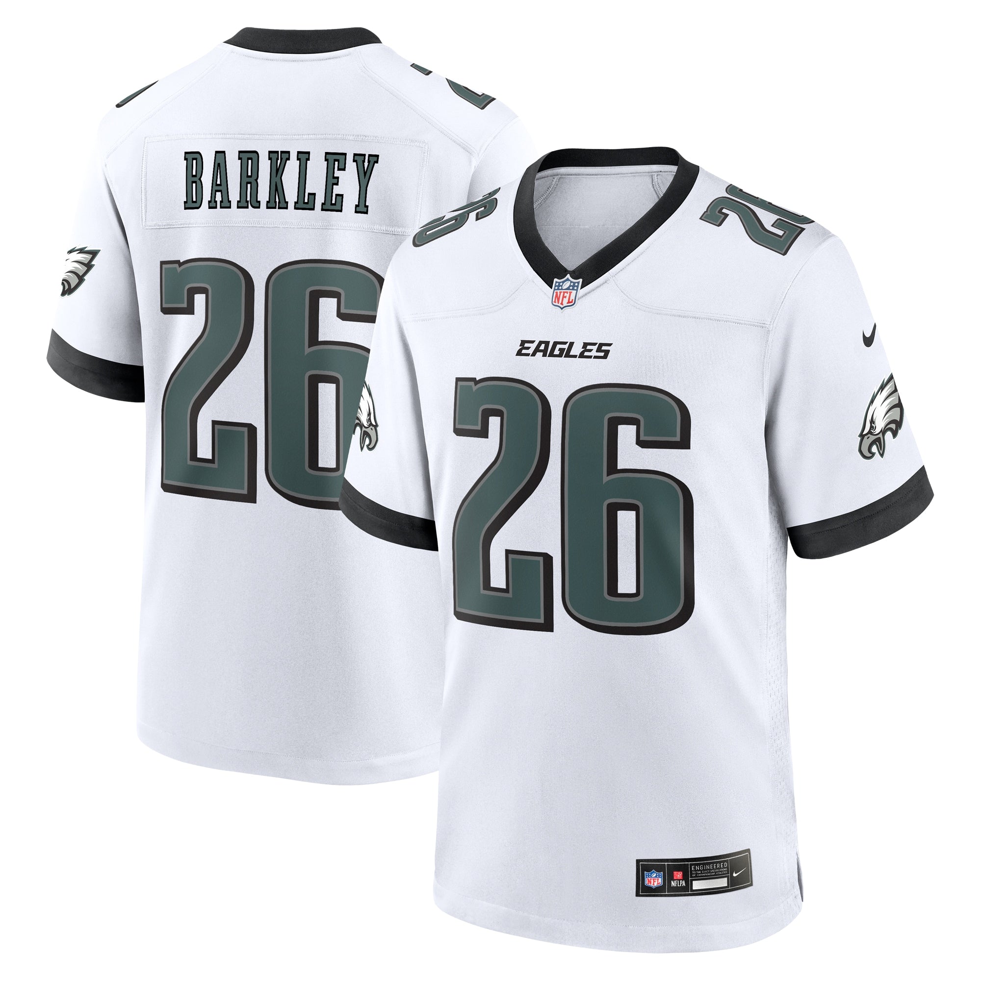 Saquon Barkley Philadelphia Eagles Nike Alternate Game Jersey - Kelly Green/Black/Green/White - Image 2