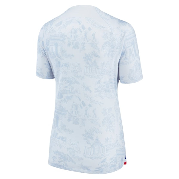 France National Team Nike Women's 2022/23 Away Breathe Stadium Replica Blank Jersey - White - Image 3