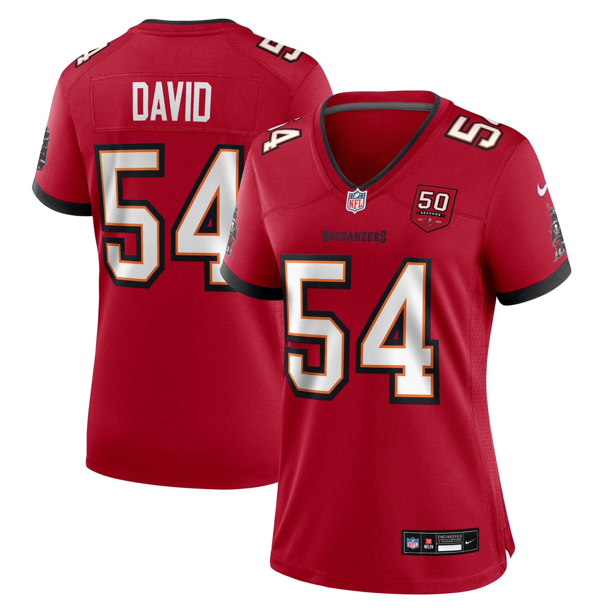 Lavonte David Tampa Bay Buccaneers Nike Women's 50th Season Game Jersey - Creamsicle/Red/White - Image 3