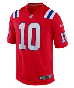 Alternative view of Mac Jones New England Patriots Nike Alternate Game Jersey - Red