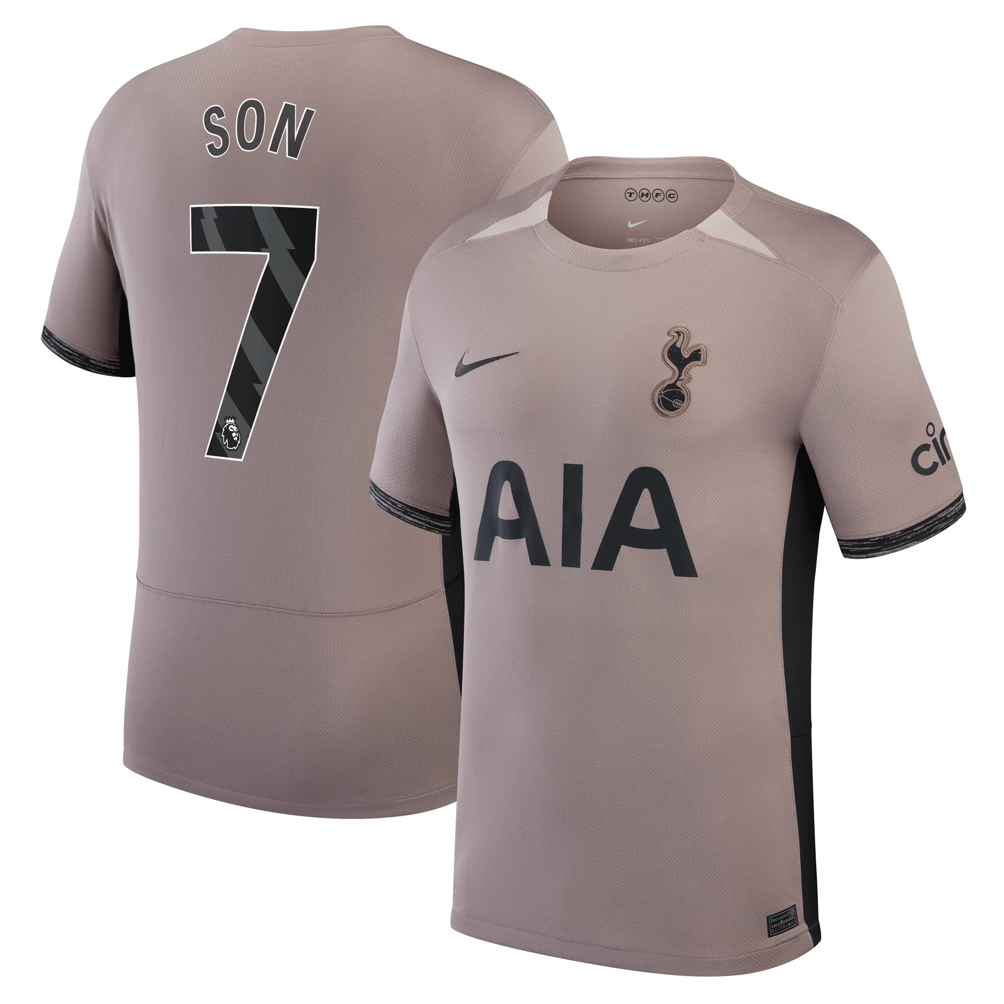 Son Heung-min Tottenham Hotspur Nike Home 2023/24 Replica Player Jersey - White/Tan - Image 5