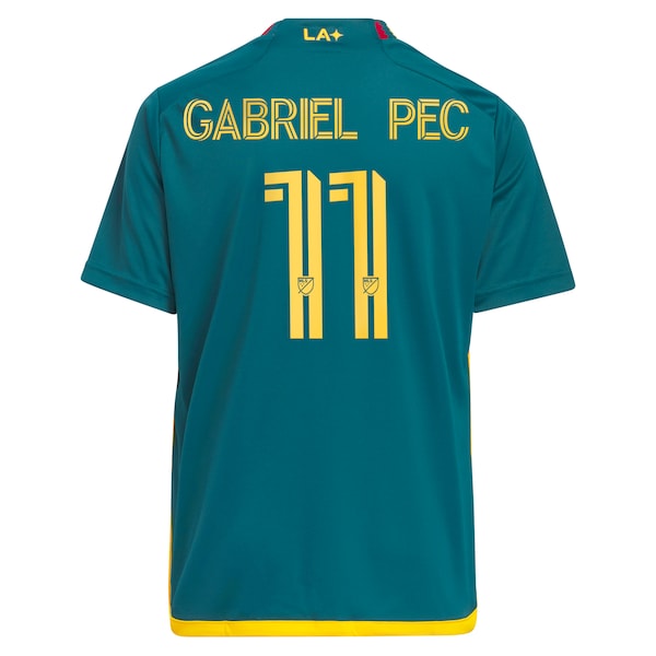 Gabriel Pec LA Galaxy adidas Youth 2024 LA Kit Replica Player Jersey - Green - Image 3