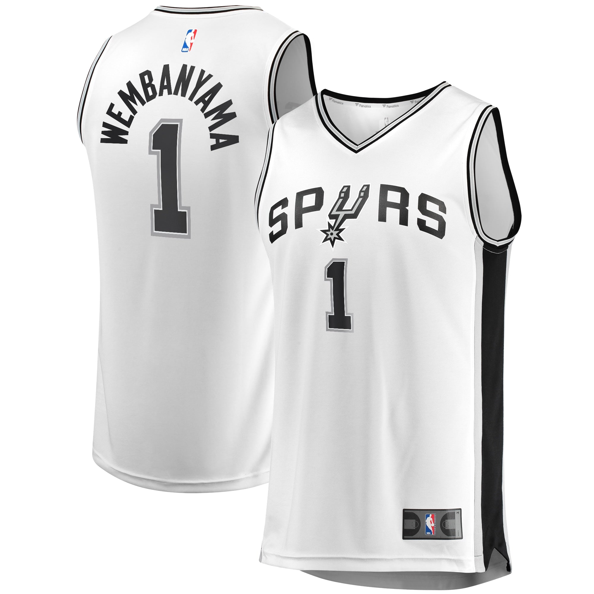 Victor Wembanyama San Antonio Spurs Youth Fast Break Replica Player Jersey - Icon Edition - Black/White - Image 10