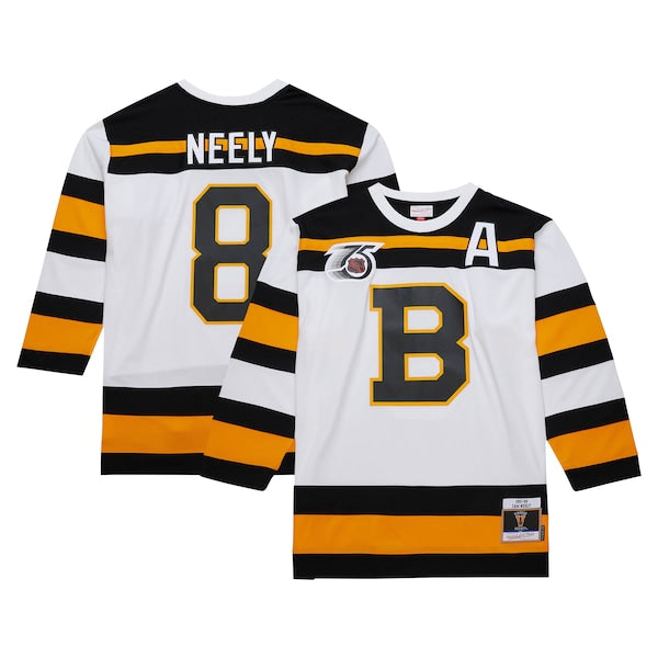 Cam Neely Boston Bruins 1991/92 Alternate Captain Blue Line Player Jersey - White