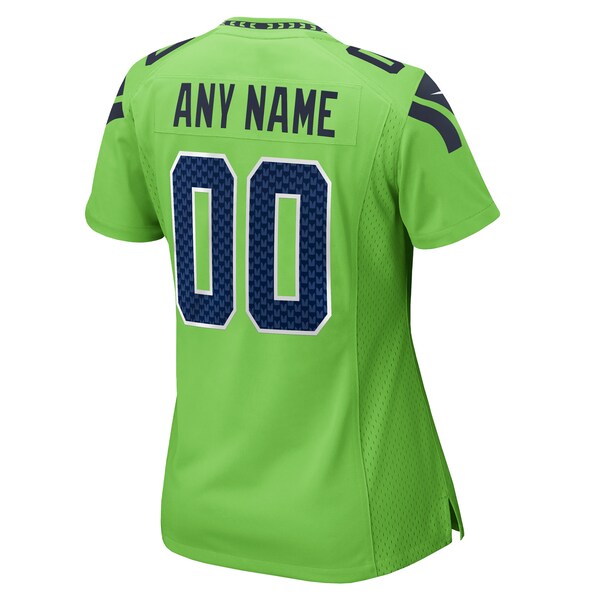 Seattle Seahawks Nike Women's 50th Season Alternate Custom Game Jersey - Neon Green/Royal/College Navy - Image 5