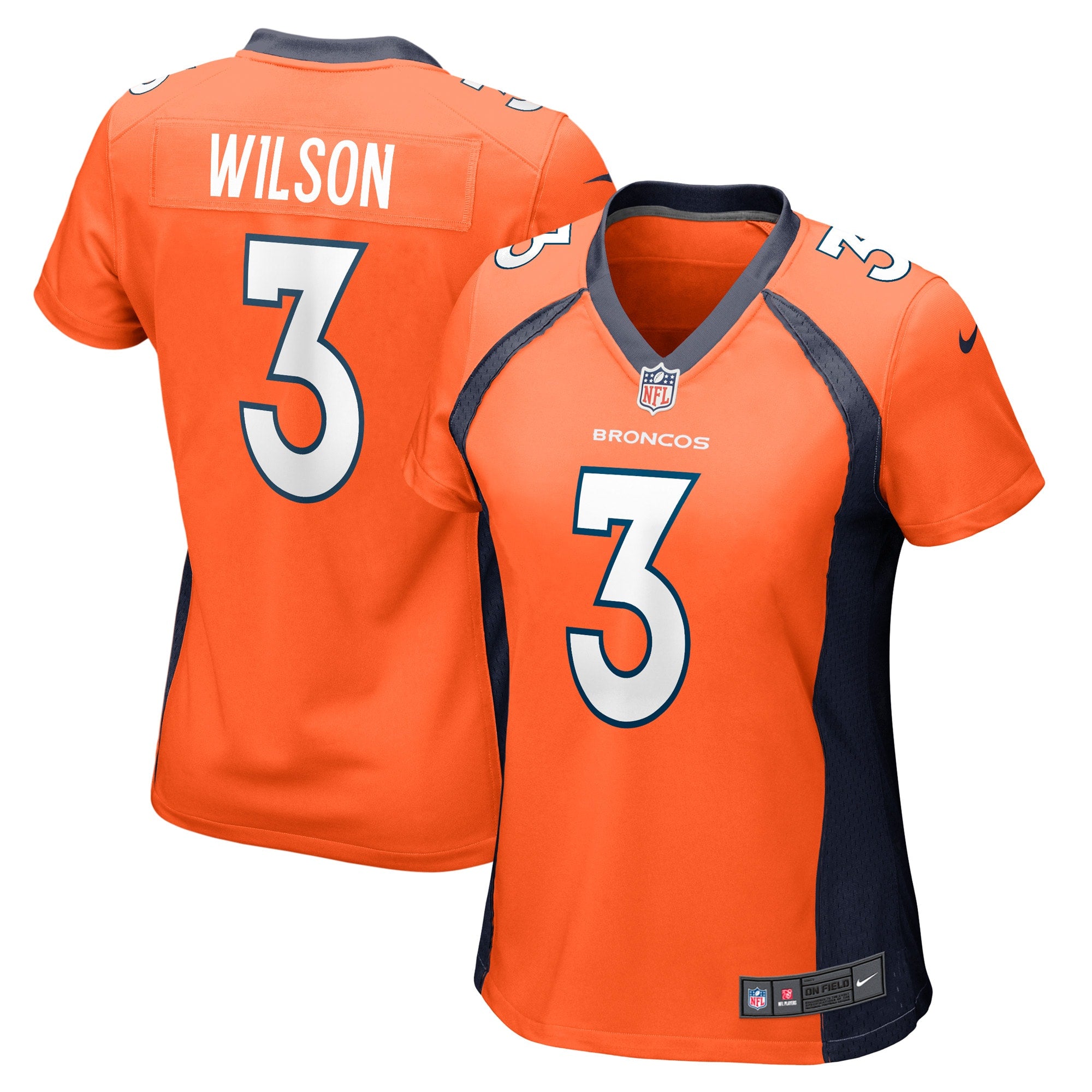 Russell Wilson Denver Broncos Nike Women's Player Jersey - Navy/Orange - Image 6