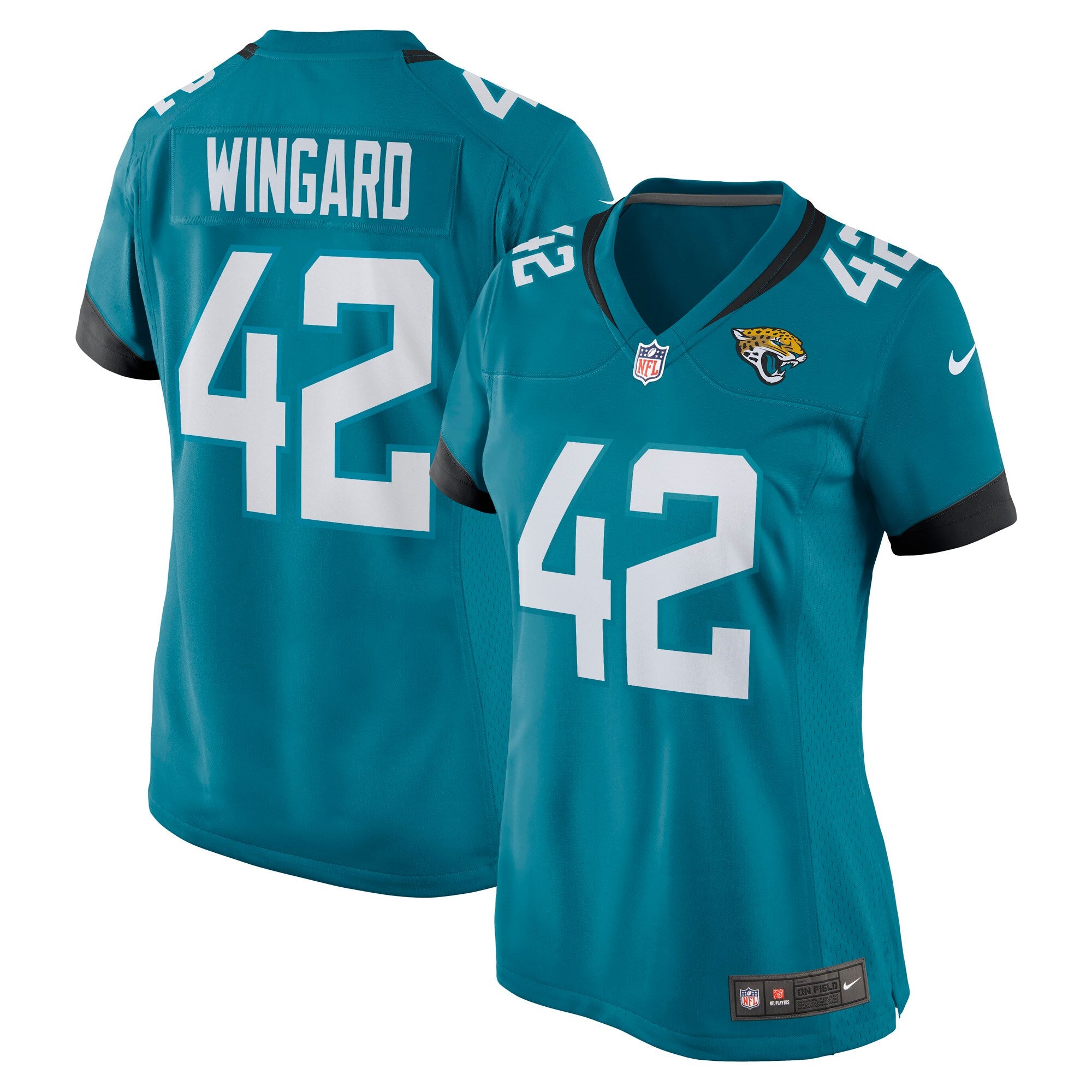 Andrew Wingard Jacksonville Jaguars Nike Women's Game Jersey - Black/Teal - Image 6