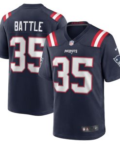 Miles Battle New England Patriots Nike  Game Jersey -  Navy