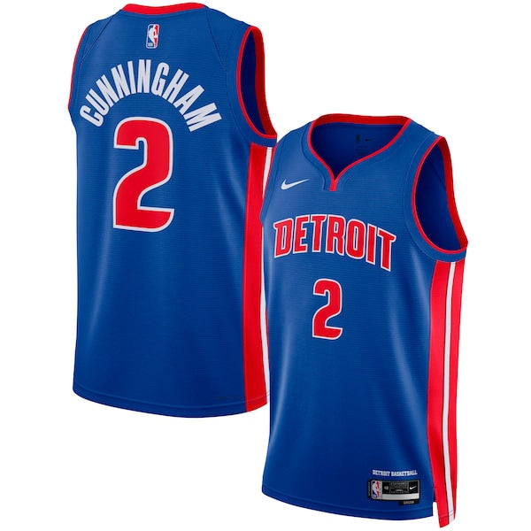 Cade Cunningham Detroit Pistons Nike Unisex Swingman Jersey - Icon Edition - Blue/White - Image 2