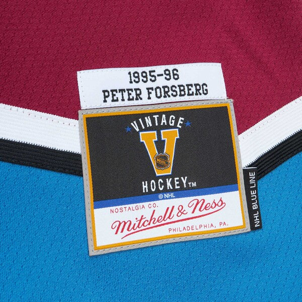 Peter Forsberg Colorado Avalanche 1995/96 Blue Line Player Jersey - Burgundy - Image 5