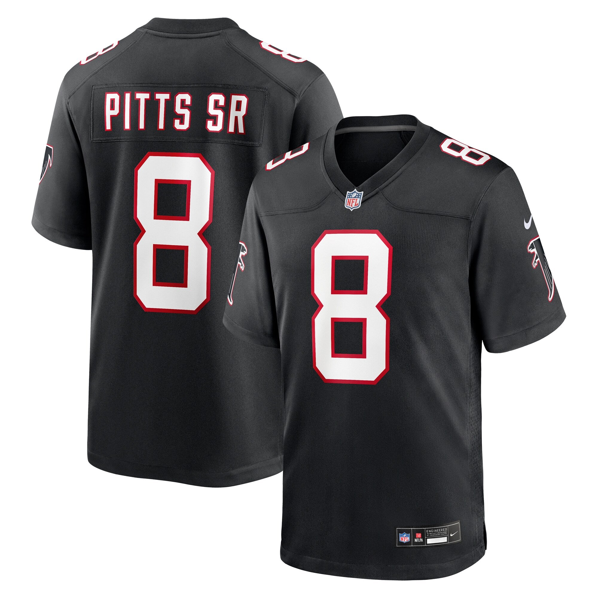 Kyle Pitts Sr. Atlanta Falcons Nike White Game Jersey - White/Black - Image 4