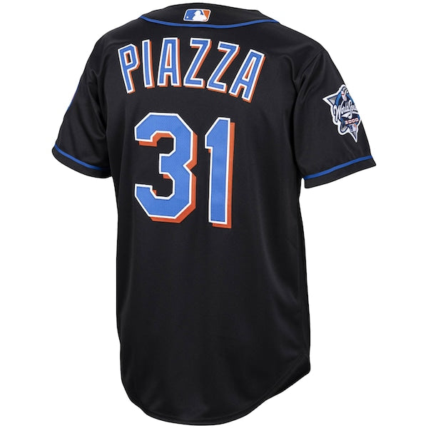 Mike Piazza New York Mets Alternate 2000 Cooperstown Collection Authentic Jersey - Black - Image 3