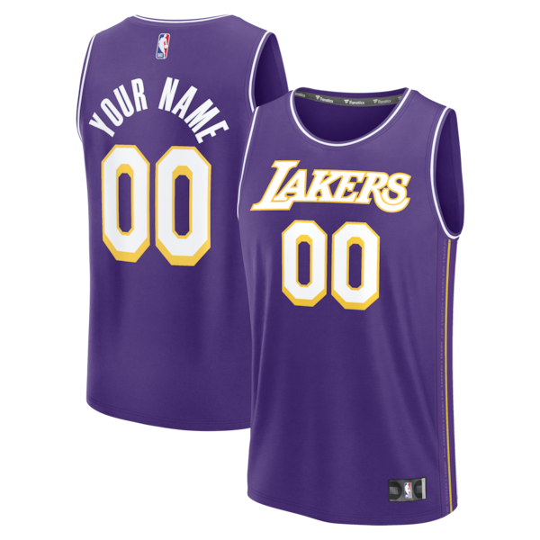 Los Angeles Lakers Fastbreak Custom Jersey - Statement Edition - Purple/White/Gold