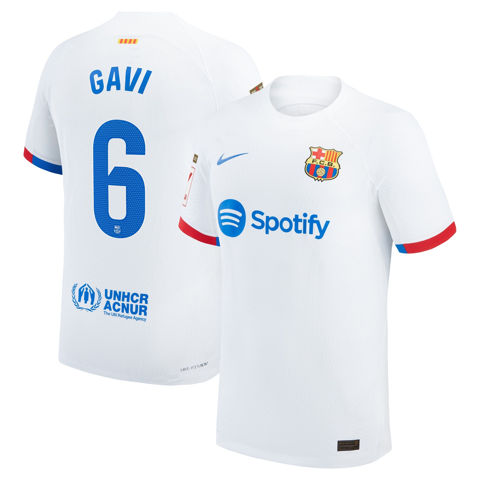 Gavi Barcelona Nike 2023/24 Home Match Authentic Player Jersey - Royal/Aqua/White - Image 6