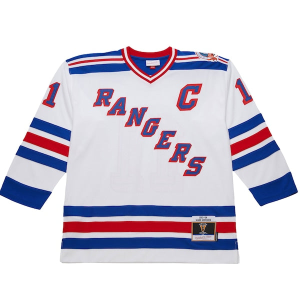 Mark Messier New York Rangers 1993-94 Power Play Jersey - White/Royal - Image 3