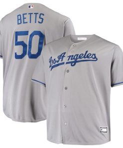 Alternative view of Mookie Betts Los Angeles Dodgers Big & Tall Replica Player Jersey - Gray/Royal/White