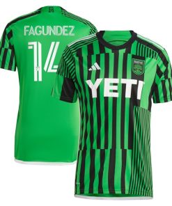 Diego Fagundez Austin FC adidas 2024 Las Voces Kit Replica Jersey - Green