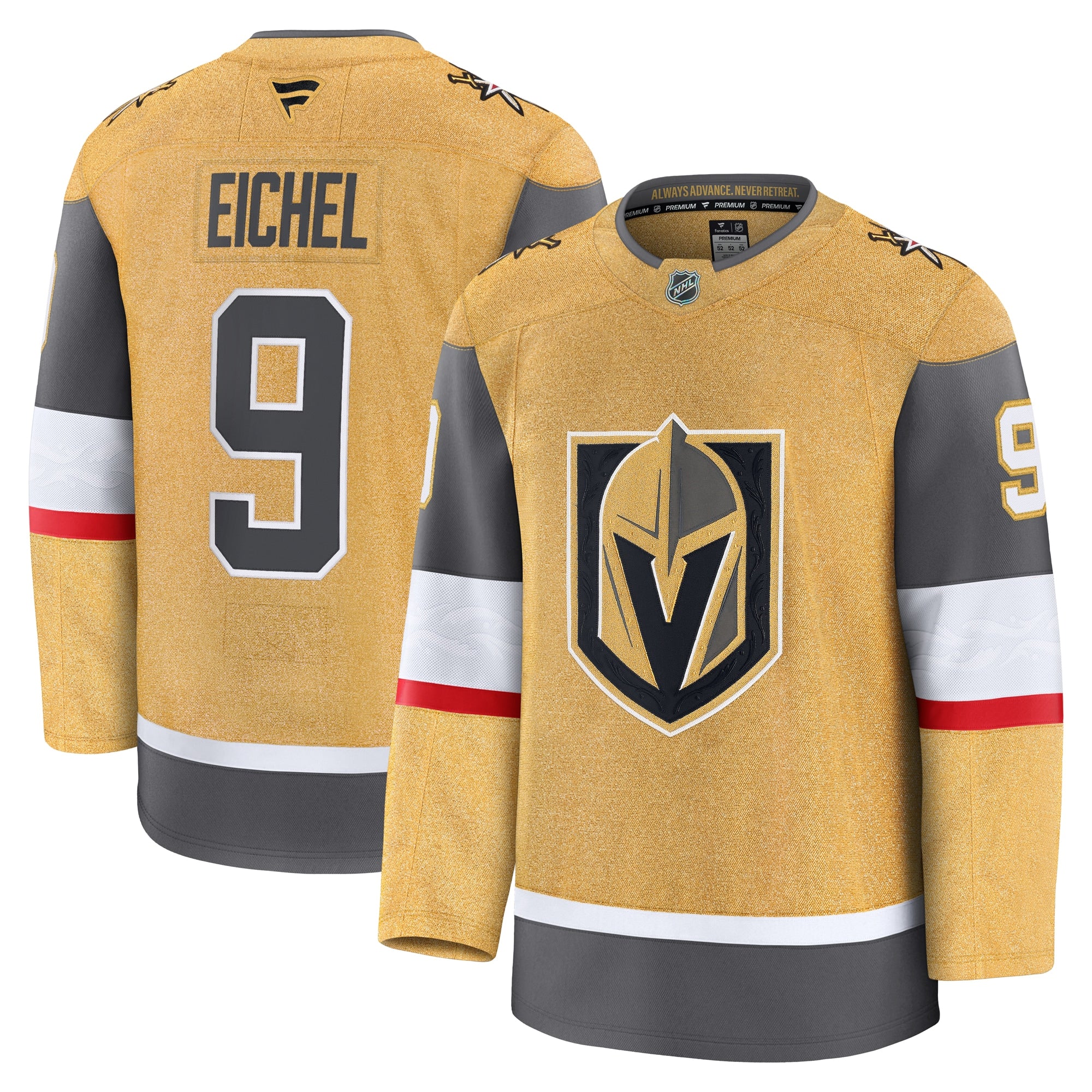 Jack Eichel Vegas Golden Knights Alternate Premium Jersey - Gray/Gold - Image 6