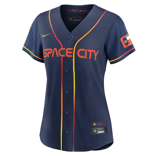Jose Altuve Houston Astros Nike Women's 2022 City Connect Replica Player Jersey - Navy - Image 2