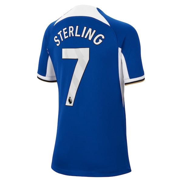 Raheem Sterling Chelsea Nike Youth 2023/24 Home Stadium Replica Jersey - Blue - Image 3