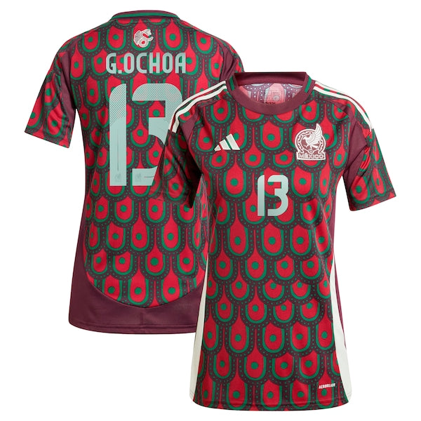 Guillermo Ochoa Mexico National Team adidas Women's 2024 Home Replica Player Jersey - Burgundy - Image 2