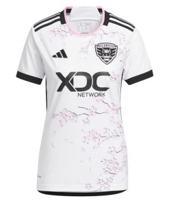 Alternative view of D.C. United adidas Women's 2024 The Cherry Blossom Kit Replica Custom Jersey - White