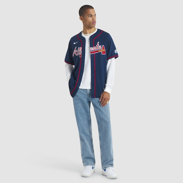 Ronald Acuna Jr. Atlanta Braves Nike 2025 MLB Speedway Classic Alternate Limited Player Jersey - Navy - Image 3